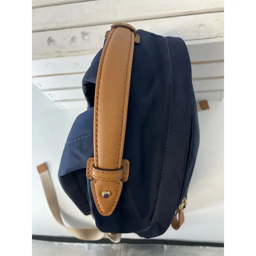 MICHAEL KORS, LARGE NYLON SAFFIANO LEATHER TRIM BACKPACK
